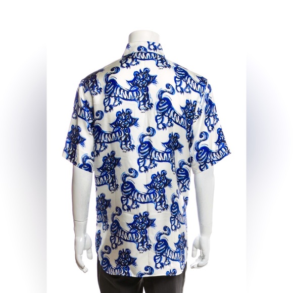 SOLD - DIOR Men’s Silk Tiger Print SS Shirt Kim Jones - Picture 3 of 3